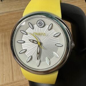 FRUITZ by Philip Stein Lemon Yellow and Silver Watch